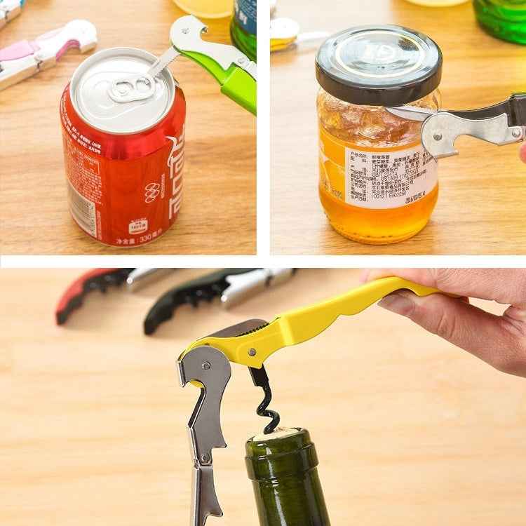 10pcs Multi-function Sea Horse Pattern Stainless Wine Bottle Opener, Can Opener Bottle Opener, Random Color Delivery