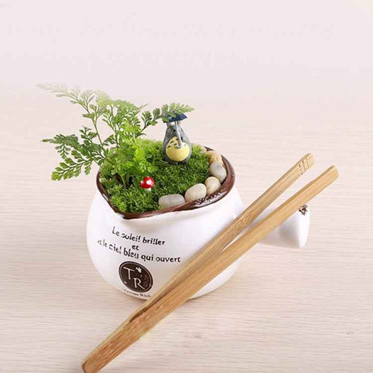 Bamboo Straight Tweezer Plants Cleaning Tool Moss Micro-landscape Making Tools Bamboo Product Plants Tweezers, Length: 18cm