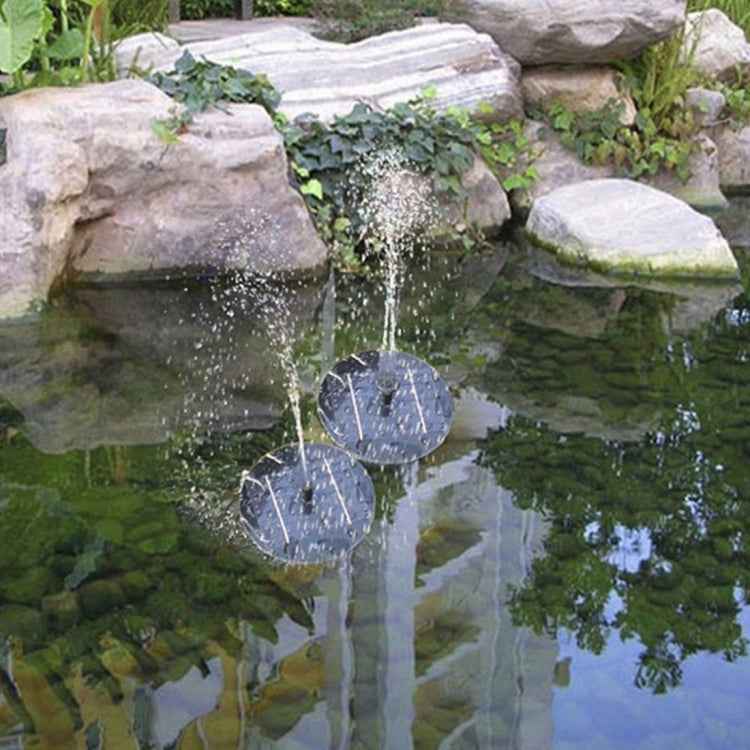 Solar Powered Water Pump Garden Fountain Floating Panel Watering Pond Kit for Waterfalls Water Display Park Pool Decoration Fountain, Diameter: 16cm
