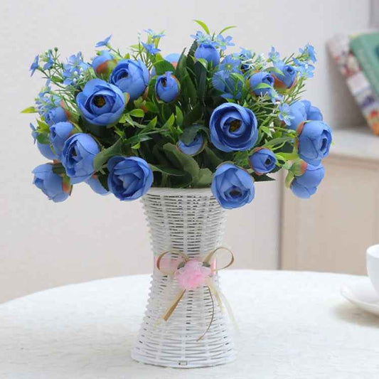 Plastic Flower Pots Medium Size Flower Pots Fashion Balcony Garden Plant Planter Floral Vase Home Decoration, Ribbon Random Color Delivery