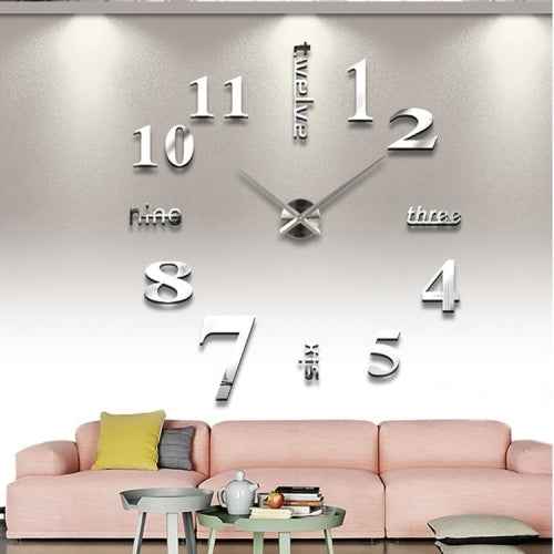 Creative 3D Mirror DIY Wall Sticker Clock, Size: 120*120cm