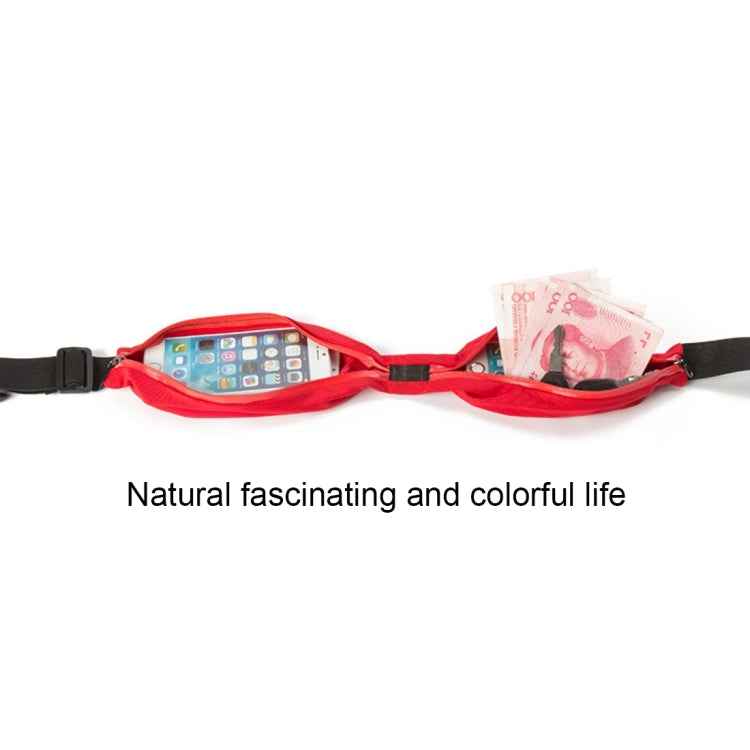 Multifunctional Outdoor Sports Waterproof High Stretch Faux Leather Fabric Double Waist Bag with Night Reflective Strip, Random Color Delivery