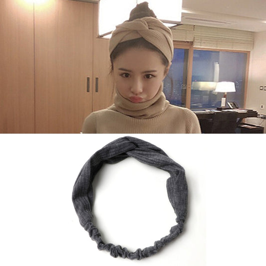 Women Temperament Knitting Cross Shape Hair Band, HC8960A, HC8960B, HC8960F, HC8960G, HC8960H, HC8960K, HC8960WR, HC8960Y