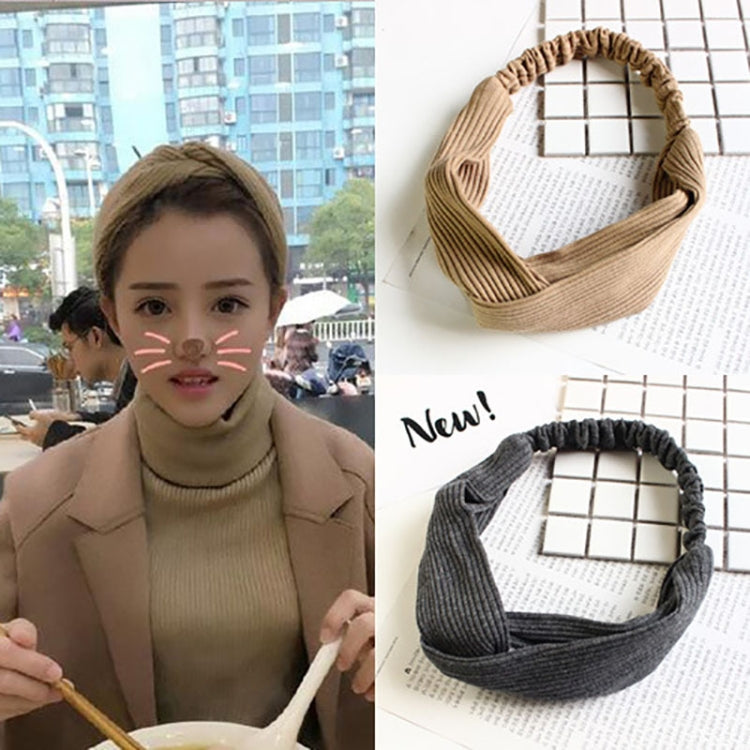 Women Temperament Knitting Cross Shape Hair Band, HC8960A, HC8960B, HC8960F, HC8960G, HC8960H, HC8960K, HC8960WR, HC8960Y