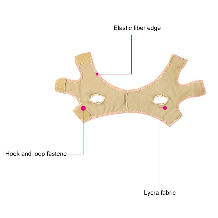 Lycra Flesh Color Breathable Skin Care And Lift Reduce Double Chin Mask Face Belt, Size: L