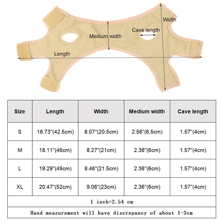 Lycra Flesh Color Breathable Skin Care And Lift Reduce Double Chin Mask Face Belt, Size: XL