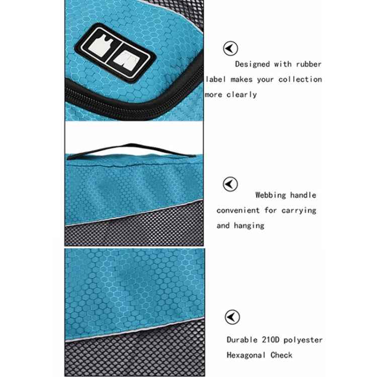 3 PCS / Sets Multi-function Football Texture 210D Polyester Waterproof Travel Clothes Underwear Storage Bag