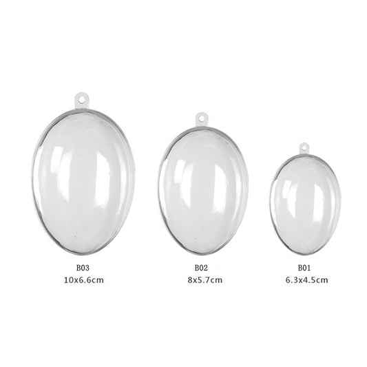 6 PCS Transparent Plastic Hollow Ellipsoid Easter Christmas Wedding Decorations