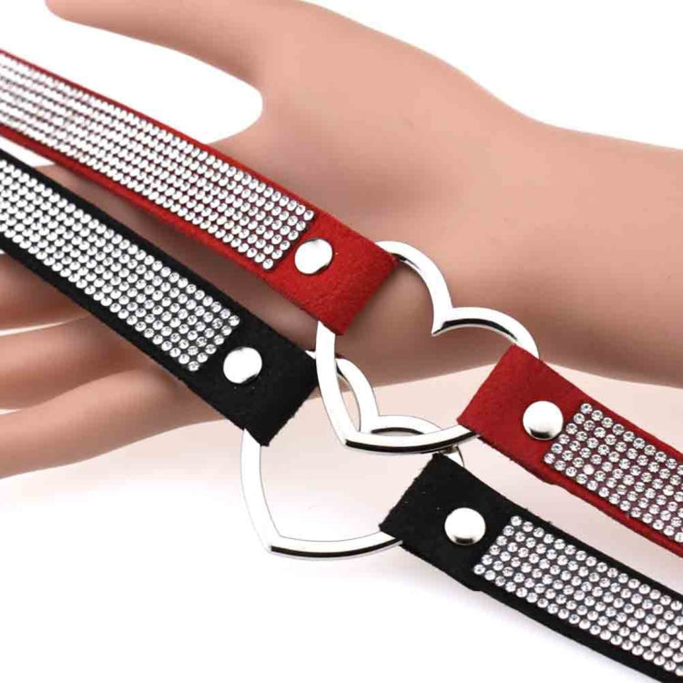 Japanese Harajuku Rhinestone Heart Shape Punk Collar Fashion Female Choker Necklace, Random Color Delivery