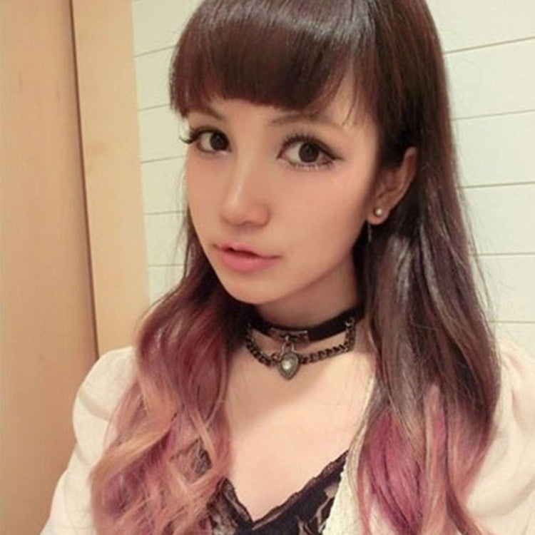 European and American Harajuku Punk Heart-shape Lock Leather Collar Choker Bracelet, Random Color Delivery