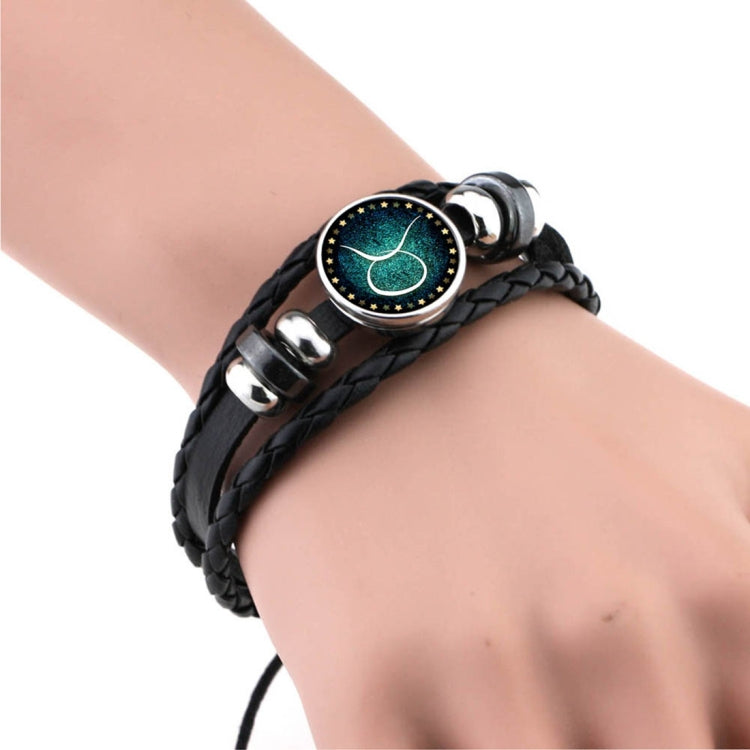 European and American Hand-knitted Beaded Retro DIY Bracelet Constellation Leather Punk Fashion Bracelet
