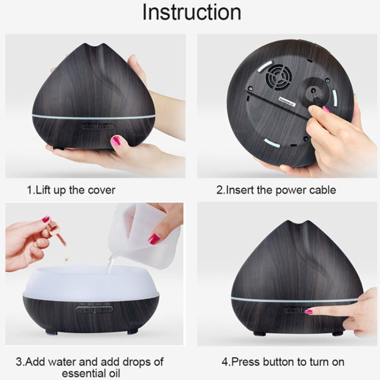 Peach Shape Wood Grain Remote Control Ultrasonic Humidifier Aromatherapy Machine Automatic Alcohol Sprayer with LED Lights, Capacity: 400mL, AU Plug (Light Wood Color), Peach Shape Dark Wood Color, Peach Shape Light Wood Color, Diamond Dark Wood Color ...