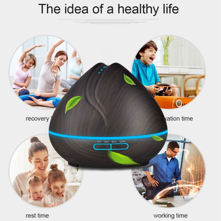 Peach Shape Wood Grain Remote Control Ultrasonic Humidifier Aromatherapy Machine Automatic Alcohol Sprayer with LED Lights, Capacity: 400mL, AU Plug (Light Wood Color), Peach Shape Dark Wood Color, Peach Shape Light Wood Color, Diamond Dark Wood Color ...
