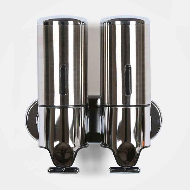 Dual Hotel Shower Manual Dispenser Wall Mounted Washing Liquid Shampoo Soap Bottle, Capacity: 1000ml, 1000ml/Stainless Steel