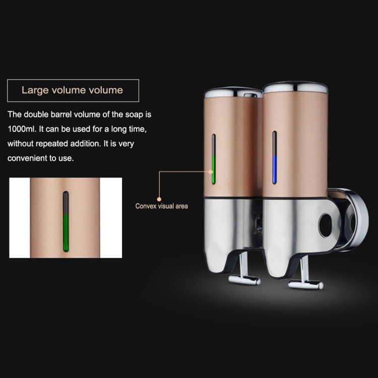 Dual Hotel Shower Manual Dispenser Wall Mounted Washing Liquid Shampoo Soap Bottle, Capacity: 1000ml, 1000ml/Stainless Steel