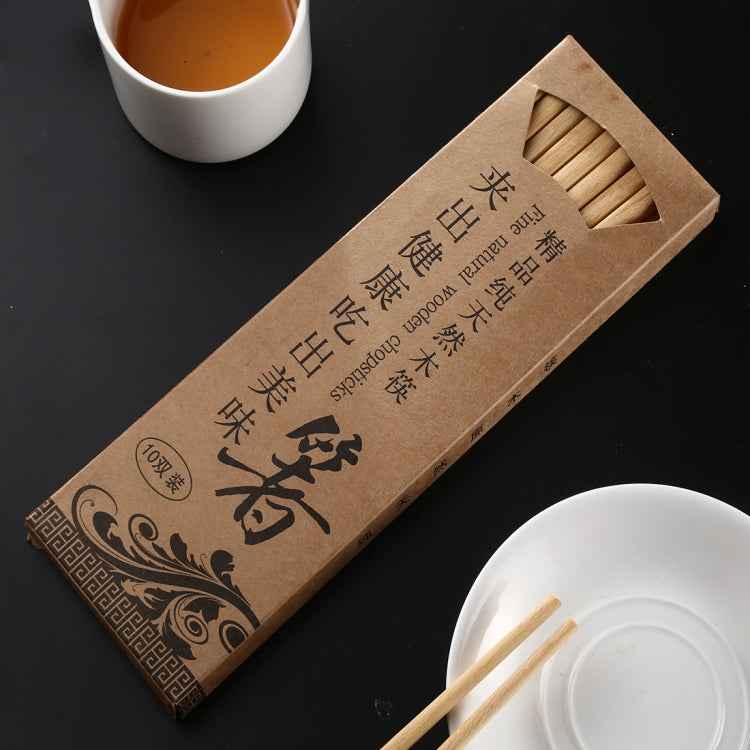 10 Pairs Natural Yellow Sandal Wood Non-slip Chopsticks