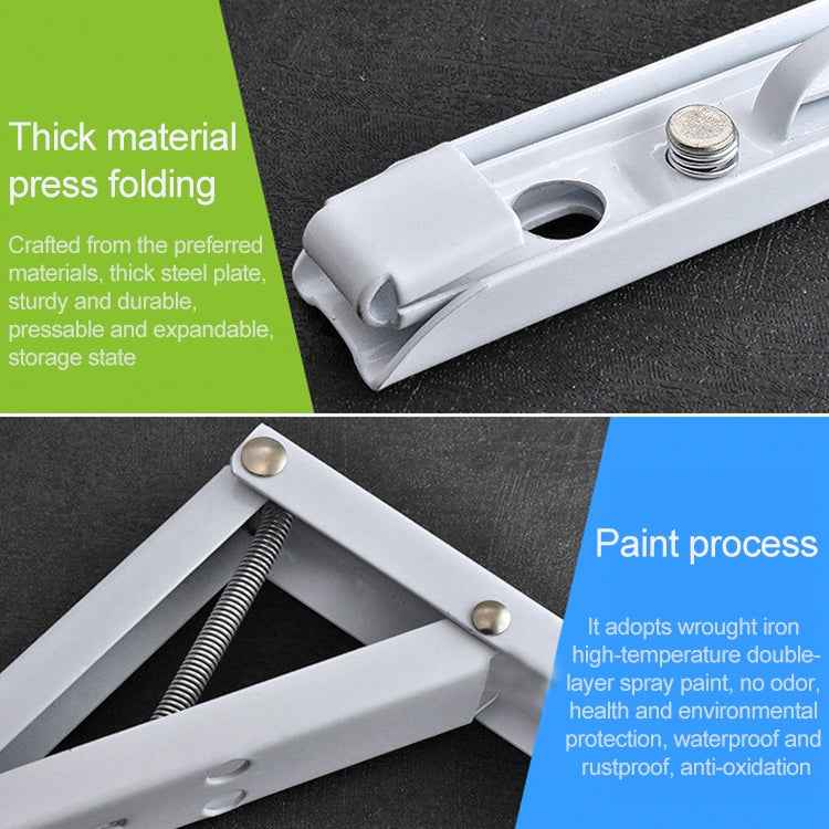 10 inch Wall-mounted Foldable Stainless Steel Spring Storage Shelf for Dining Table