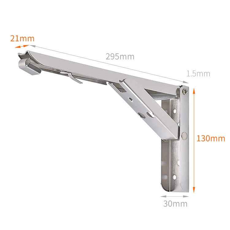 12 inch Wall-mounted Foldable Stainless Steel Spring Storage Shelf for Dining Table