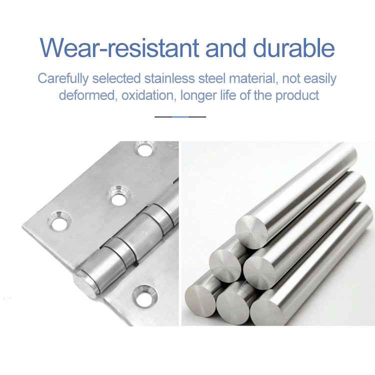 2 PCS Thick Stainless Steel Flat Hinges Home Cabinet Door Hinge, Size: 100x75mm
