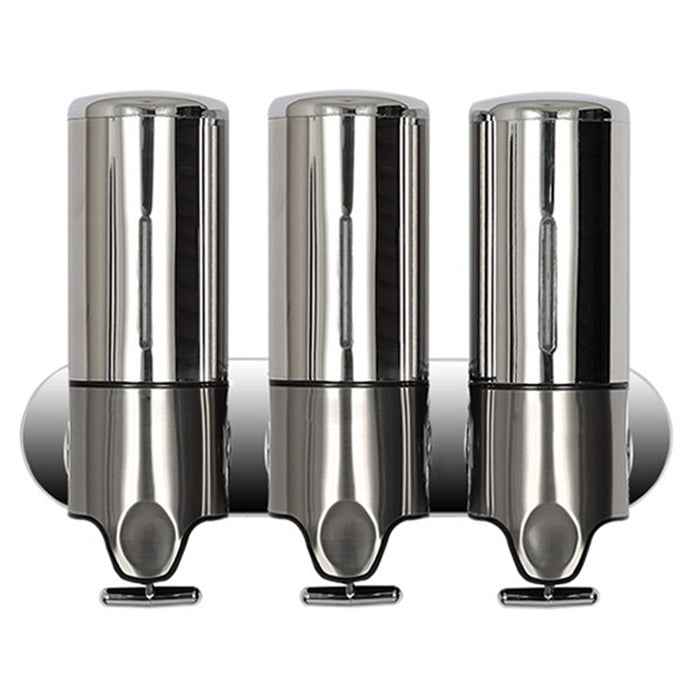 Triple Hotel Shower Manual Dispenser Wall Mounted Washing Liquid Shampoo Soap Bottle, Capacity: 1200ml