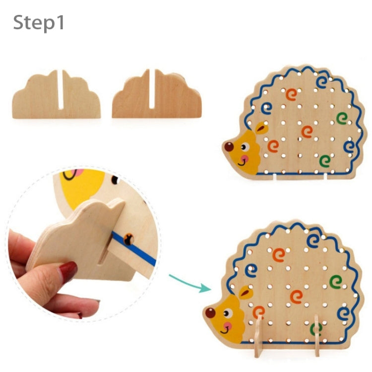 Early Learning Education  Wooden Toys Hedgehog Fruit Beads Child Hand Eye Coordination Skills Development Educational Toys For Kids