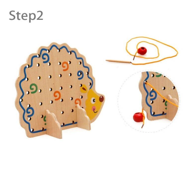 Early Learning Education  Wooden Toys Hedgehog Fruit Beads Child Hand Eye Coordination Skills Development Educational Toys For Kids