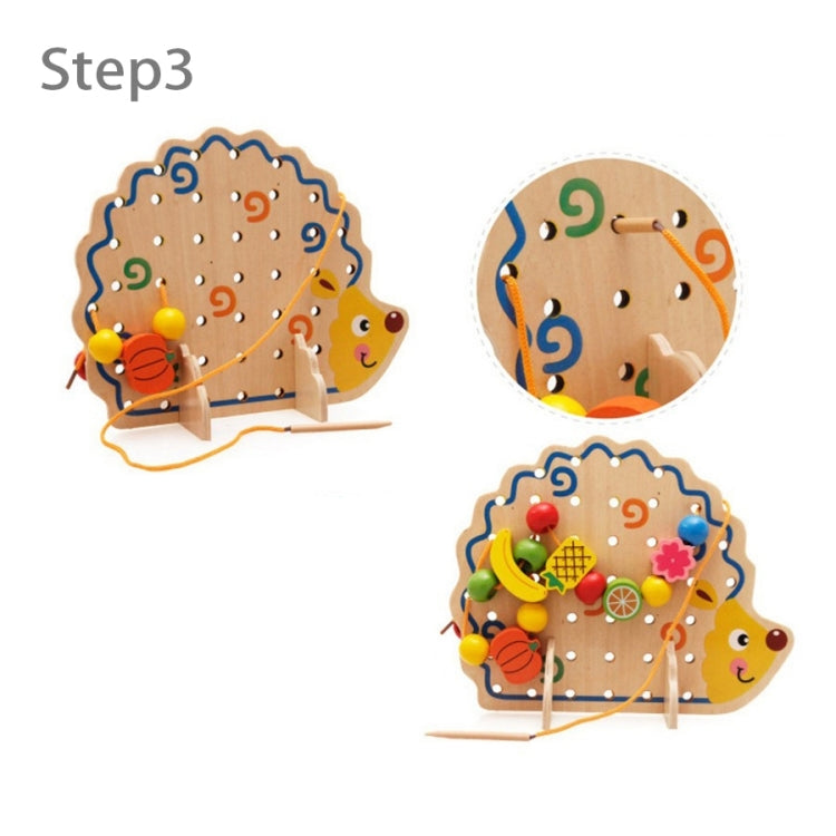Early Learning Education  Wooden Toys Hedgehog Fruit Beads Child Hand Eye Coordination Skills Development Educational Toys For Kids