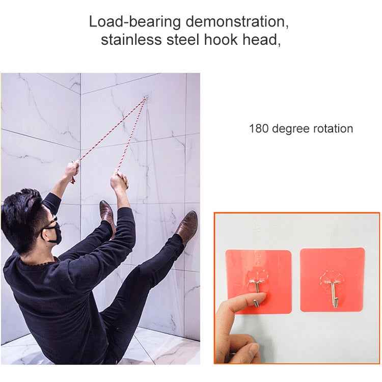 10pcs PVC + Stainless Steel Thick Plum Shape Seamless Adhesive Hook Waterproof Transparent Strong Stick Hook Kitchen Wall Mount