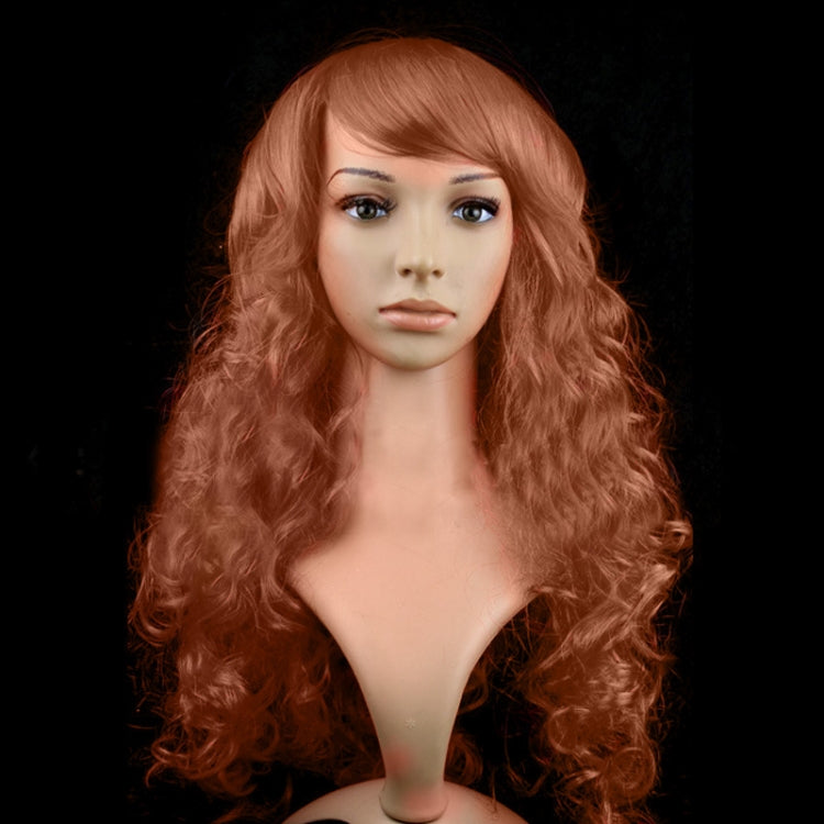 Colorful Wild-Curl Up Party Headwear Wavy Long PET Wigs For Female(Black)