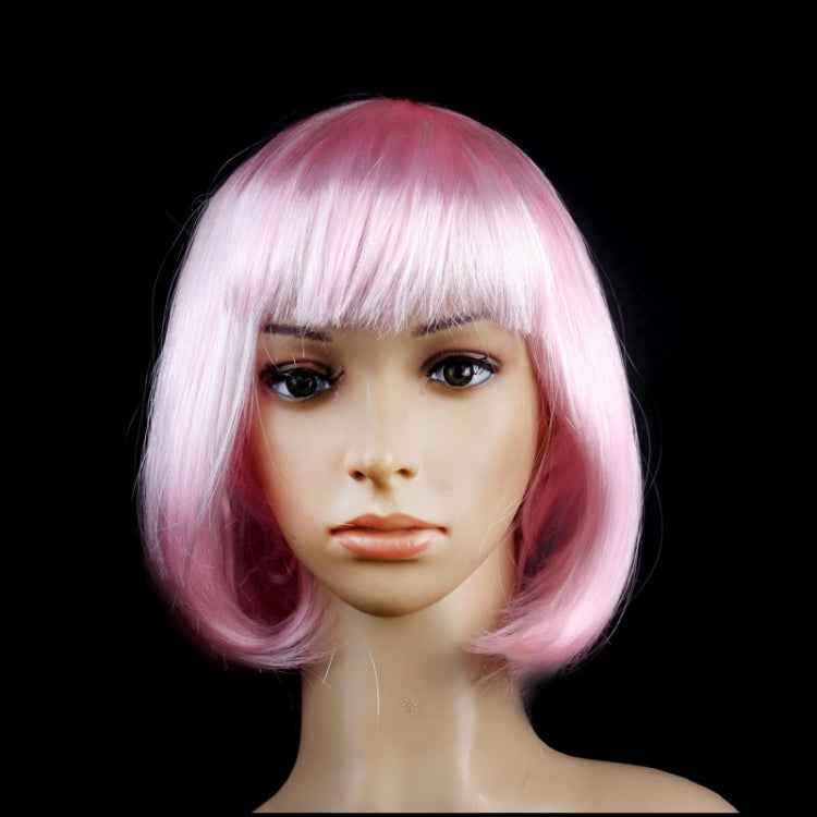 Party Cosplay Headwear Straight Short PET Wigs for Female(Lavender)
