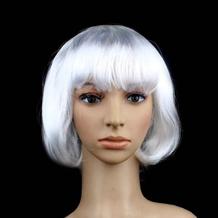 Party Cosplay Headwear Straight Short PET Wigs for Female(Lavender)
