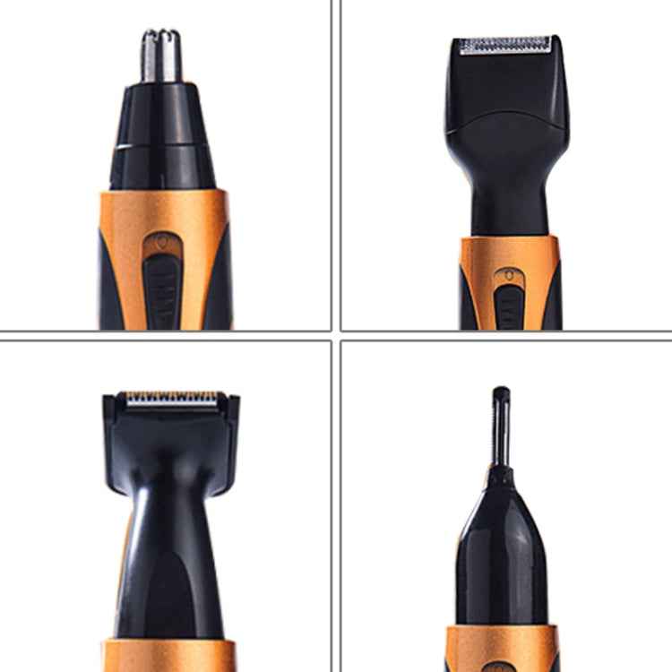 SPORTSMAN Four-in-one Electric Rechargeable Ear Nose Trimmer Beard Face Shaver Eyebrows Hair Trimmer For Men, US Plug(gold 110v)