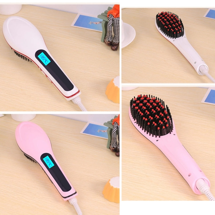 Handheld Innovative Hair Straightener Comb with LCD Temperature Display, EU Plug