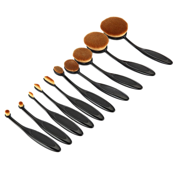 10 PCS Toothbrush Style Handle Makeup Brush Eyebrow Brush Set