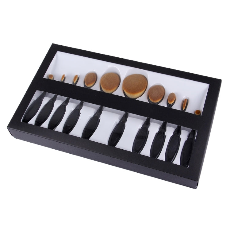 10 PCS Toothbrush Style Handle Makeup Brush Eyebrow Brush Set