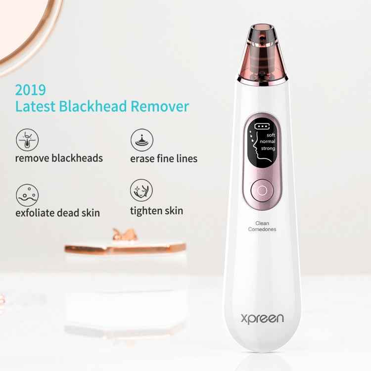 Xpreen Rechargeable Pore Cleanser Home Facial Beauty Device with LED Screen & 4 Probes