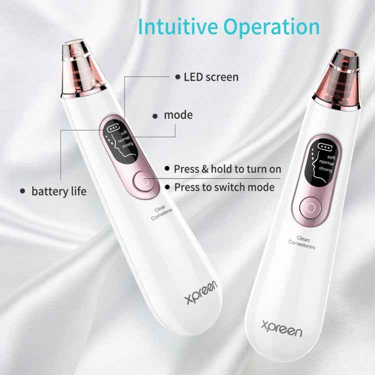 Xpreen Rechargeable Pore Cleanser Home Facial Beauty Device with LED Screen & 4 Probes