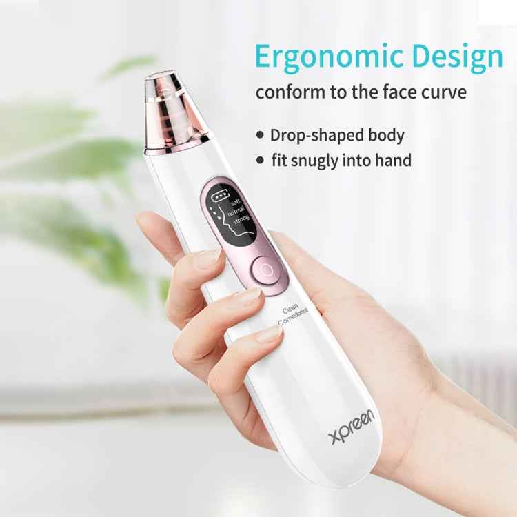 Xpreen Rechargeable Pore Cleanser Home Facial Beauty Device with LED Screen & 4 Probes