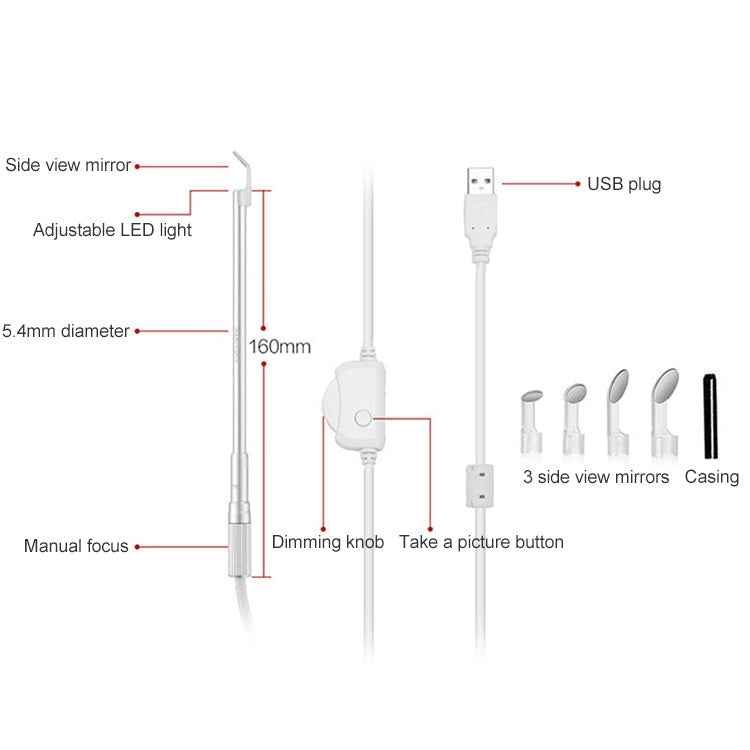 Supereyes Y003 Pet Ear Canal Nasal Cavity Waterproof Electronic Digital Endoscope