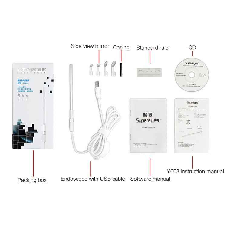 Supereyes Y003 Pet Ear Canal Nasal Cavity Waterproof Electronic Digital Endoscope