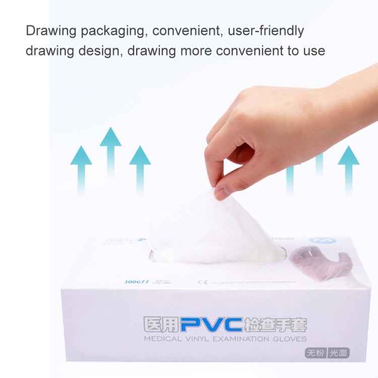 100 PCS Disposable PVC Examination Gloves Household Transparent Touchable Protective Gloves, Size: L