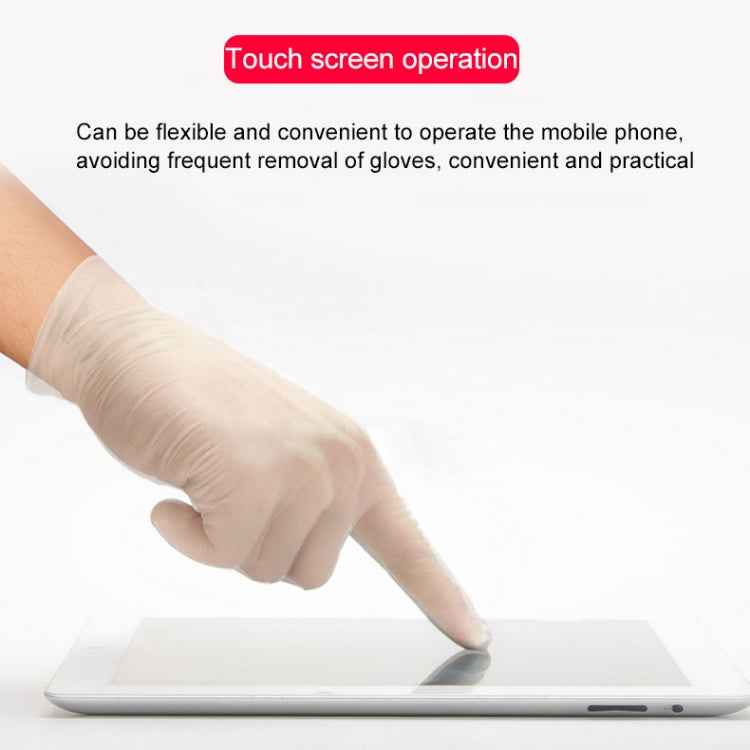 100 PCS Disposable PVC Examination Gloves Household Transparent Touchable Protective Gloves, Size: L