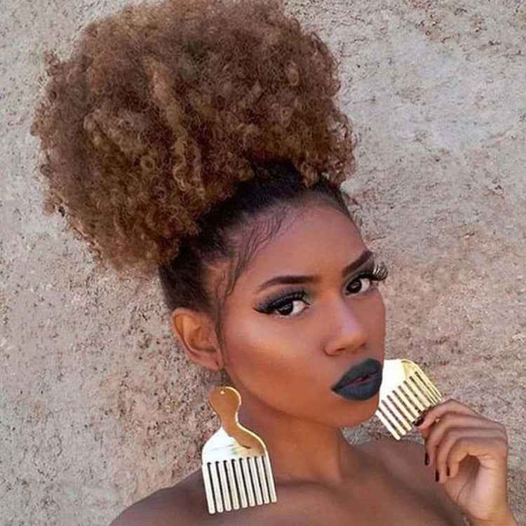 FBBZT02 European and American Black People Explosion Head Fluffy Curl Hair Net Wig