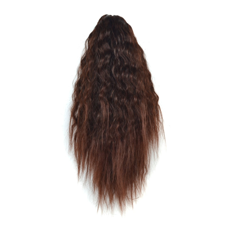 Natural Retro Short Curly Hair Clip-on Corn Blanching Horsetail Wig