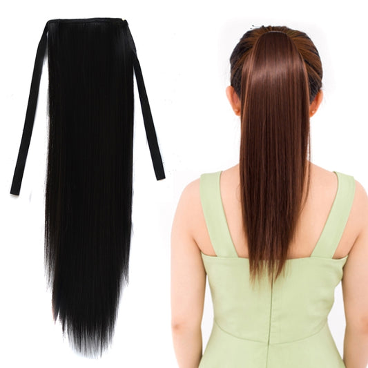 Natural Long Straight Hair Ponytail Bandage-style Wig Ponytail for Women，Length: 45cm, 45cm