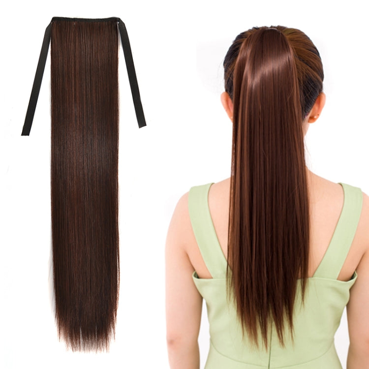 Natural Long Straight Hair Ponytail Bandage-style Wig Ponytail for Women，Length: 60cm, 60cm