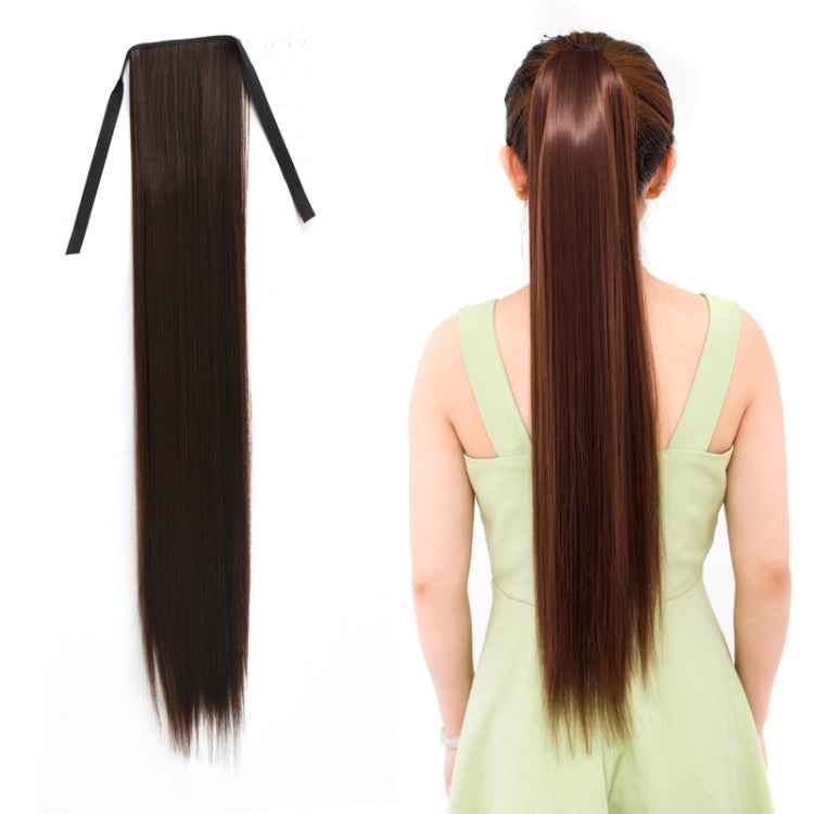 Natural Long Straight Hair Ponytail Bandage-style Wig Ponytail for Women，Length: 75cm