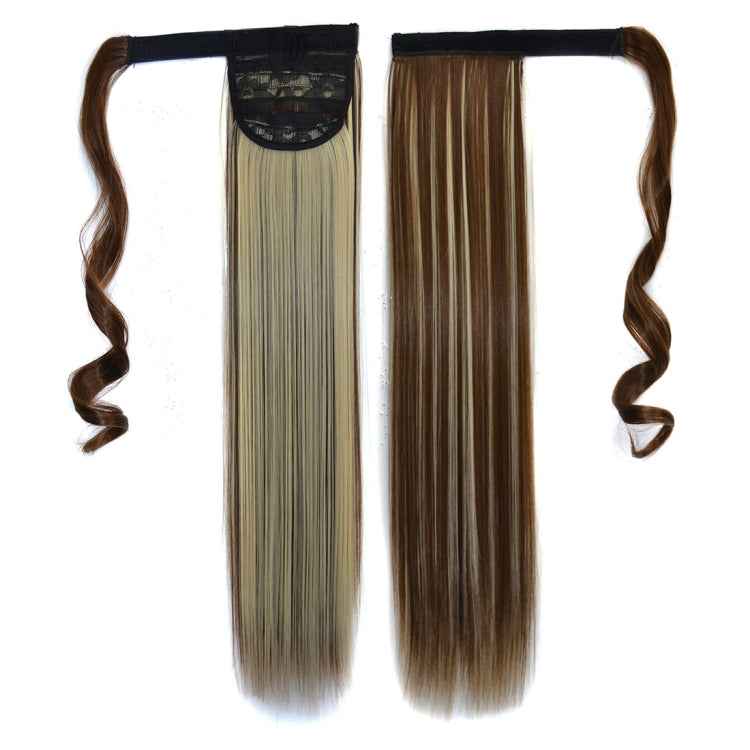 8H613# Invisible Seamless Bandage-style  Wig Long Straight Hair Wig Ponytail