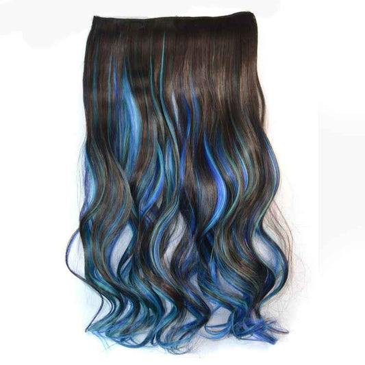 One-piece Seamless Hair Extension Piece Color Gradient Large Wave Long Curling Clip Type Hairpiece, HCB257719