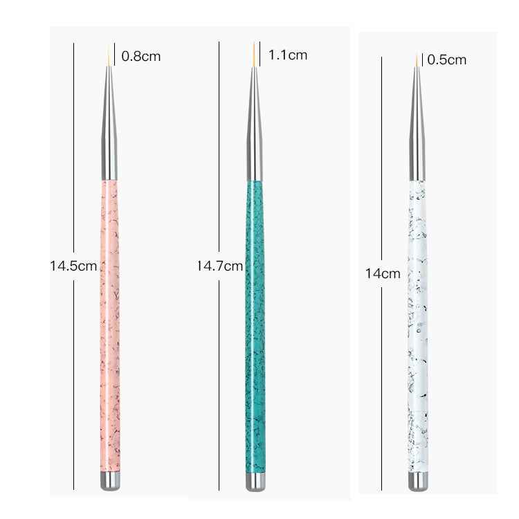 3PCS Nail Drawing Pen Dotting Tools Drawing Pen Carved Tool Nail Art Accessories Brushes Nail Pencil Set